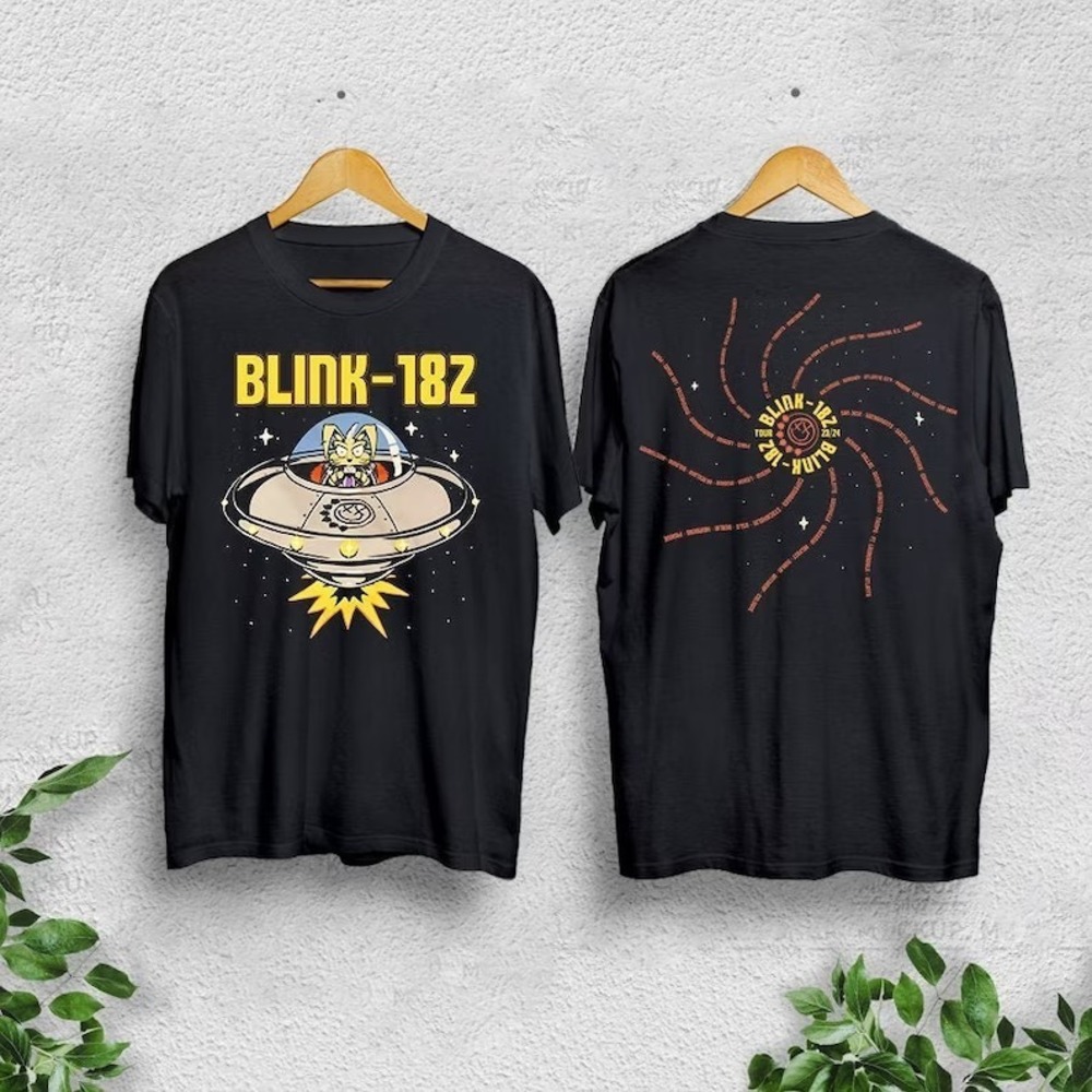 Blink 182 Mens World Tour 2 Sided T-Shirt, Blink 182 Rock Band Concert